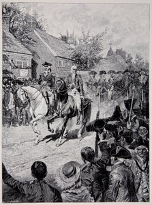 General Washington ve Vali Clinton başkanlığındaki Sivil Alayı by Howard Pyle