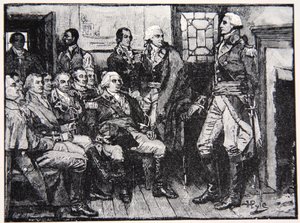 Washington ve Generalleri istişare halinde, 15 Mart 1783, Harper