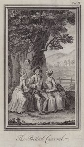 Şiirsel Coxcomb (gravür) by Hubert (after) Gravelot