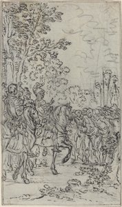 Komutanın huzurunda esirler by Hubert Francois Gravelot