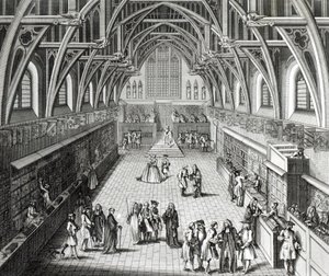 Westminster Hall, Dönemin İlk Günü, Bir Hiciv Şiiri, 1797, C.Mosley tarafından oyulmuş by Hubert Francois Gravelot