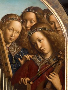 Melek müzisyenler, Ghent Altarpiece'den detay