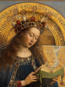 Gent Altarpiece'den Meryem Ana'nın detayı