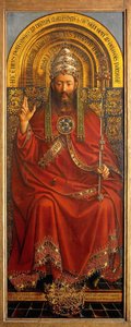 Baba Tanrı, Ghent Altarpiece'in merkezi paneli by Hubert & Jan van (1390 1441) Eyck