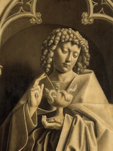 Havari Yuhanna, Ghent Altarpiece'den detay, kapalı (panel üzeri yağlı boya)