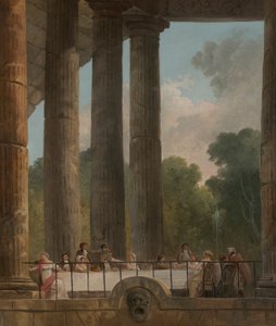 Bir Tapınağın Harabelerinde Bir Ziyafet by Hubert Robert