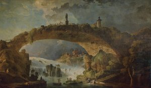 Şelalenin Üzerindeki Köprü by Hubert Robert