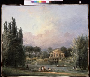Parkta. Hubert Robert (1733-1808), tuval üzerine yağlıboya, yaklaşık 1770-1780, Fransız sanatı. Devlet Müzesi Arkhangelskoye Malikanesi, Moskova. by Hubert Robert