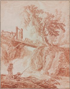 Şelaleyi Geçen Çoban by Hubert Robert