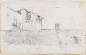 Duvarın Arkasındaki Evler by Hubert Robert