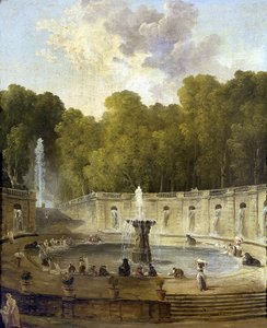 Parkta çamaşır yıkayan kadınlar - Parkta çamaşır yıkayan kadınlar - Hubert Robert (1733-1808) tarafından yapılan boyama - yaklaşık 1775 - Tuval üzerine yağlıboya - 56x45,5 - Petit Palais, Musee des Beaux-Arts de la Ville de Paris by Hubert Robert