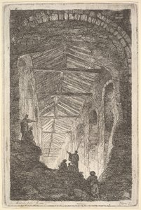 Levha 10: Antik Galeri: büyük bir kapalı galeri, arkadan ışık giriyor..., yakl. 1763-64. by Hubert Robert