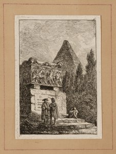 Roma'daki Akşamlardan Altıncı Plaka by Hubert Robert