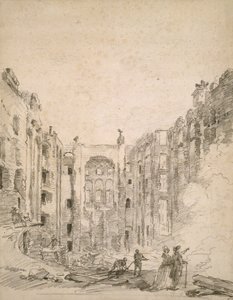 1781, 1781 Yangınından Sonra Opera Harabeleri by Hubert Robert