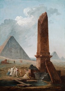 Mısır Anıtları Arasındaki Farandole by Hubert Robert