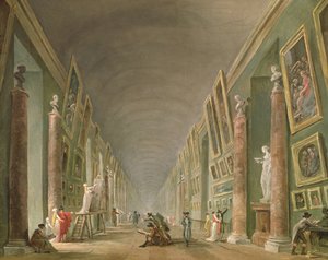 1801 ve 1805 yılları arasında Louvre Büyük Galerisi (tuval üzerine yağlı boya) by Hubert Robert