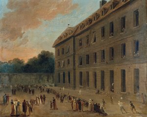 Saint-Lazare mahkumları, yaklaşık 1794. by Hubert Robert