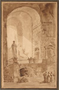 Tonozlu Merdiven, c. 1770-1779. by Hubert Robert