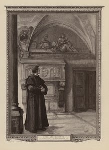 Keşiş ve Madonna (gravür) by Hubert von (after) Herkomer