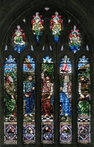 Langport, All Saints, Belham & Co, Hugh Arthur Kennedy, Abraham, Job, David, Moses & Solomon, 1879 by Hugh Arthur Kennedy