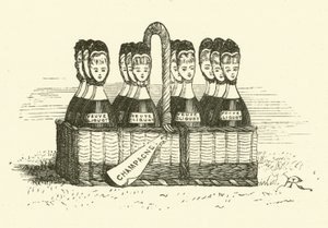 Şampanya ve Kadınlar (gravür) by Hugh Rowley