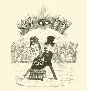 Büyük bir GÖZ ile toplum (gravür) by Hugh Rowley
