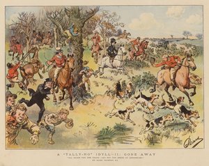 Bir Tally-Ho cenneti: uzaklara gitti (renkli taş baskı) by Hugh Thomson