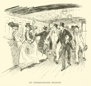 Bir Yeraltı İstasyonu (gravür) by Hugh Thomson