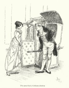 Northanger Manastırı için Jane Austen (lito) çizimi by Hugh Thomson