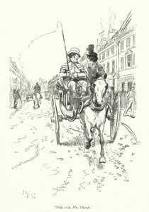 Northanger Manastırı için Jane Austen (lito) çizimi by Hugh Thomson