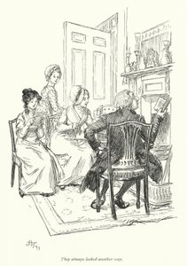 Northanger Manastırı için Jane Austen (lito) çizimi by Hugh Thomson