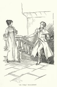 Northanger Manastırı için Jane Austen (lito) çizimi by Hugh Thomson