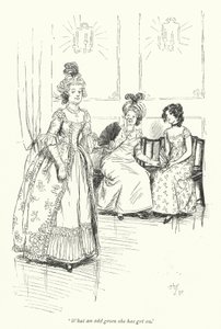 Northanger Manastırı için Jane Austen (lito) çizimi by Hugh Thomson