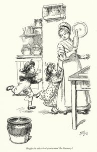 Northanger Manastırı için Jane Austen (lito) çizimi by Hugh Thomson