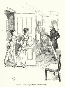 Northanger Manastırı için Jane Austen (lito) çizimi by Hugh Thomson