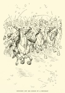 Bir Tuğla ile Atını devirdi (gravür) by Hugh Thomson