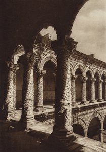 Meksika: Başkent Mejico, Merced Manastırı (b/w fotoğraf) by Hugo Brehme