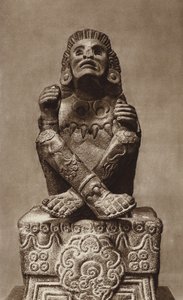 Meksika: Maskeli Xochipilli, Ulusal Müze (b/w fotoğraf) by Hugo Brehme