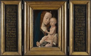 Çocukla Madonna. 1485 civarında by Hugo van der Goes