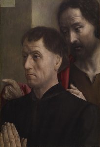 Vaftizci Yahya ile Dua Eden Bir Adamın Portresi, c.1475 (panelde yağlı boya) by Hugo van der Goes