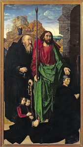 Portinari Altarpiece, St. Thomas ve St. Anthony the Hermit, Tommaso Portinari ve iki oğlu Antonio ve Pigello, Sol Kanat, c.1479 by Hugo van der Goes