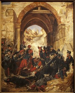 Cezayir kasbahının alınması (kasbah) - Hugues Martin (1809-?) tarafından yapılan tablo , tuval üzerine yağlı boya, 40,5 x 33 cm - Musee des Beaux Arts de Macon by Hugues Martin