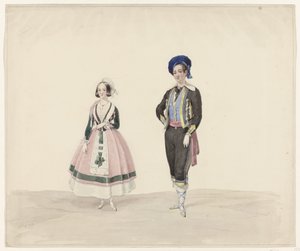Tarihi Kostümlü Kadın ve Erkek, 1841 1841