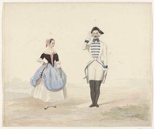 Tarihi Kostümlü Kadın ve Erkek, 1841 1841
