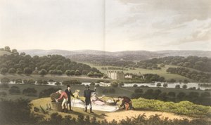 Longleat'in Prospect Hill'den Genel Görünümü, 'Peyzaj Bahçeciliği Teorisi ve Uygulaması Üzerine Fragmanlar', pub. 1816 by Humphry Repton