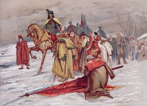 Rakoczi Ferenc, Şubat 1711, 1900 dolaylarında sürgüne giderken halkına veda ediyor by Hungarian School