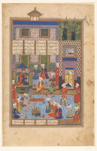 Rüstem, Şah Kai Khusrau'ya veda etti by Husain Mirza Baiqara van Herat (manner of)