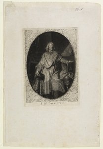 J.B. Bossuet (en pied), Jean-Baptiste de Grateloup tarafından gravür, 1771 by Hyacinthe Francois Rigaud