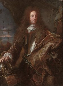 Geleneksel olarak Marlborough Dükü John Churchill olarak tanımlanan bir beyefendinin portresi by Hyacinthe Francois Rigaud