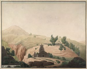 Ön planda bir tapınak ile Barhaiti köyü by Hyder Jung Hearsey